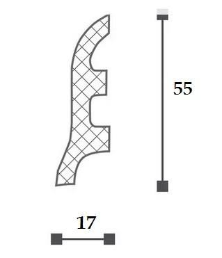 Напольный плинтус NMC Floorstyl FL3 55х17 200 см