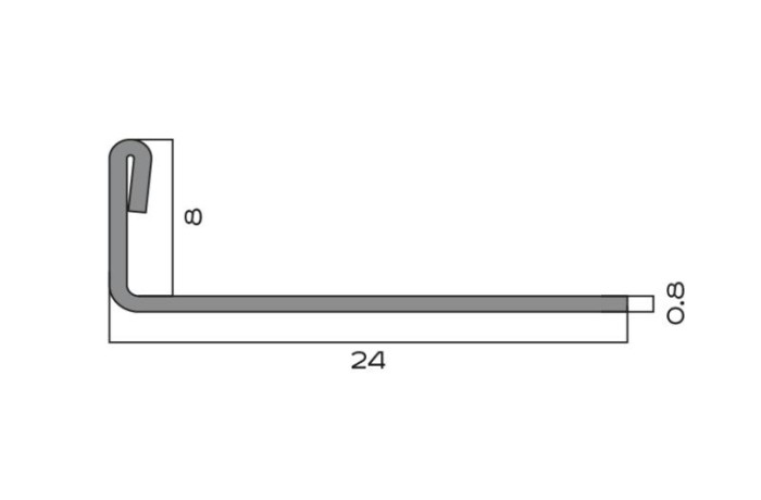 Стальной L-образный профиль 8 мм NEEXY PVS92-08 ANTC антик медь 2.7м