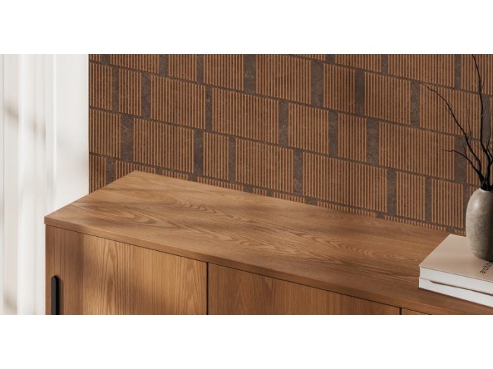 Декоративная стеновая панель 3D 600х4х3000 мм HiWood Maximum DM626 BR71 с рельефным узором