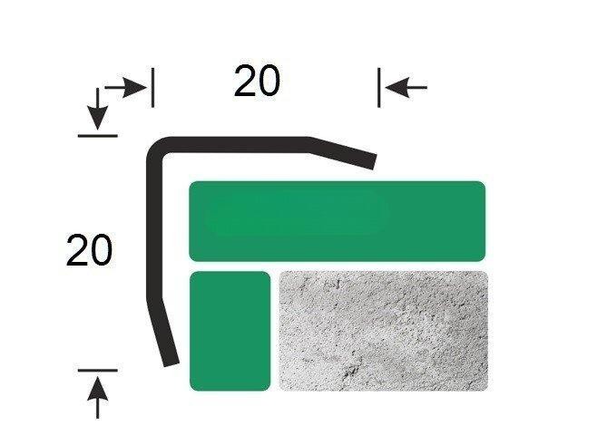 Равнополочный уголок стальной ПБ 20х20 со скосом полированный 3 м AISI 304
