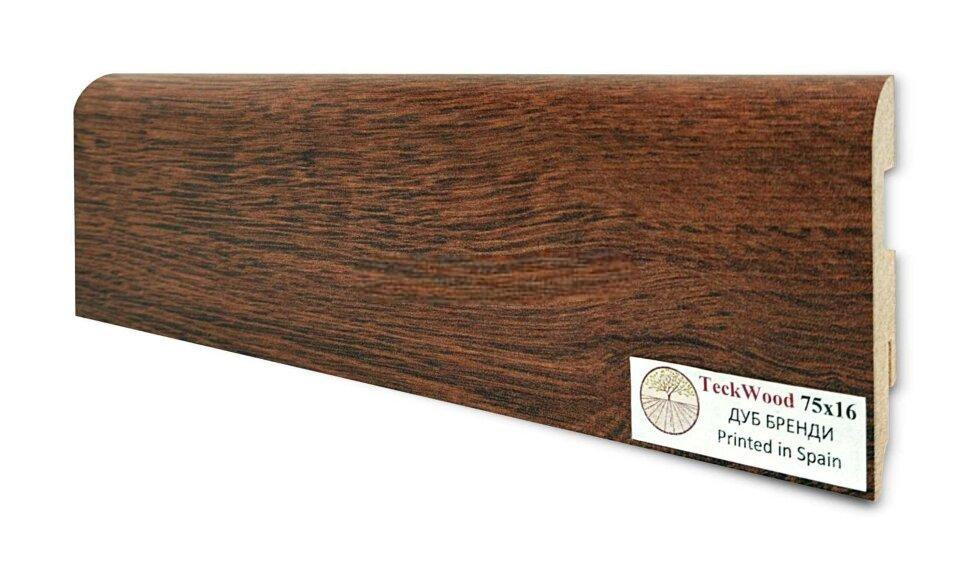 Плинтус для пола 75х16 мм Teckwood Дуб Бренди цветной МДФ 2.15 м