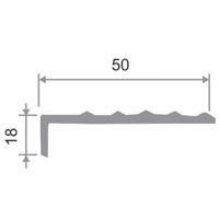 Угловой профиль противоскользящий резиновый 50х20 мм Евроступень У-50 Бежевый 12 м