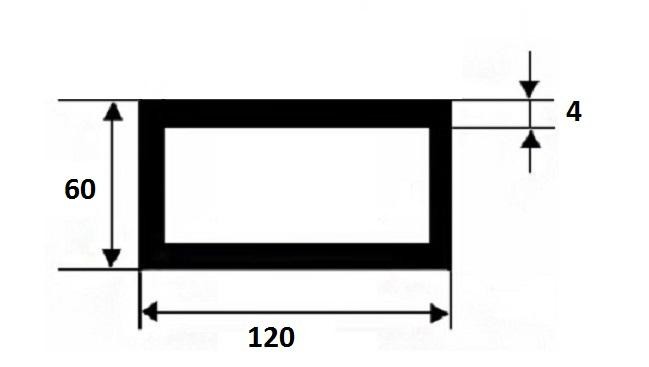 Алюминиевый бокс прямоугольный 60х120х4 мм 3 м