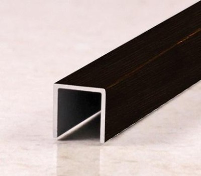 П-образный профиль алюминиевый 10х10 мм П-10х10  Чёрный матовый браш 2,7 м