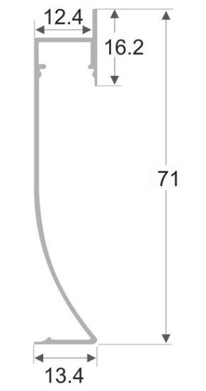 Алюминиевый плинтус напольный 71 мм с LED подсветкой и экраном ПО-193 черный матовый 2,7 м