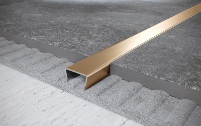 Стальной П-профиль 12х15 мм FUB 12х15 GS золото сатинированное 2,7 м