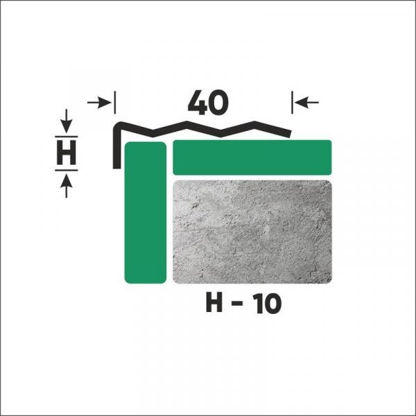 Угловой порог стальной 40х10 мм FCA 10 GP золото полированное 2,7 м