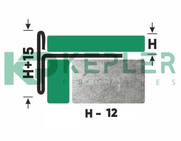 Торцевой Т-профиль стальной закладной 12 мм FFT 12 GS золото сатинированное 2,7 м