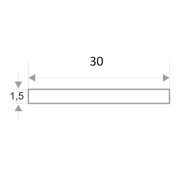 Полоса из латуни 30х1.5 мм Л-30-брш270 латунный браш 2.7 м