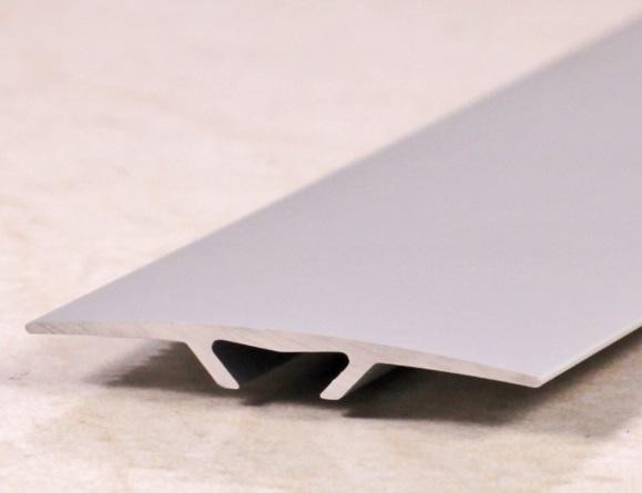 Одноуровневый алюминиевый порог 35 мм ПО-35 Серебро матовое 2,7 м