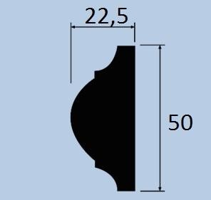 Молдинг 50х22,5 мм Hiwood D50 из полистирола 2 м