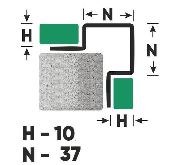 Антивандальный профиль для плитки FMP 10х37 GM Золото сатинированное 2,7 м