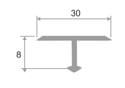 Алюминиевый Т-профиль ПТ-30 Черный матовый 2,7 м