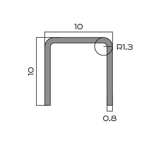 Стальной П-образный профиль 10х10х10 мм NEEXY PVS97-10 EM тисненый 2.7м