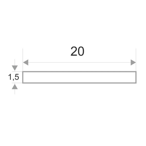 Полоса из латуни 20х1.5 мм Л-20-пл270 латунный полированный 2.7 м
