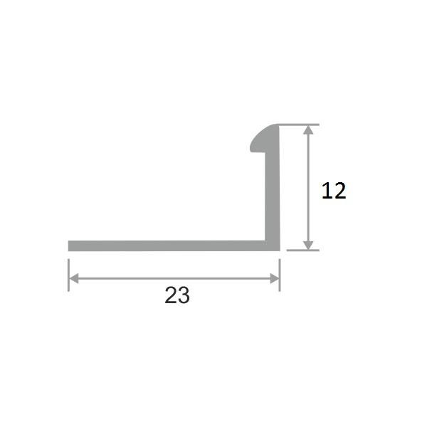 L-образный профиль из латуни 12 мм ЛПО-Г12 Старая бронза 2,7 м