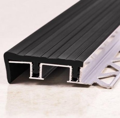 Профиль закладной противоскользящий 46х10 мм Евроступень ZXL Чёрный 2,5 м