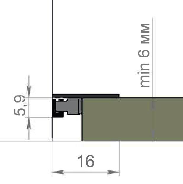 Щелевой миниплинтус из алюминия 6х16 мм Мега-Трейд МП-6-3м 9121 черный 3 м