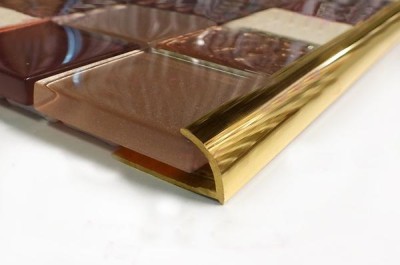 Профиль С-образный для плитки 9 мм ЛПО-9 Латунь полированная 2,7 м