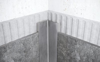 Внутренний уголок из нержавеющей стали 80х80 FLV 80 M Сталь сатинированная 3 м