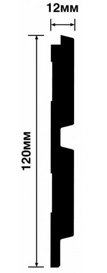 Отделочная панель 120х12 мм Hiwood LV123 S339S серый 2,7м