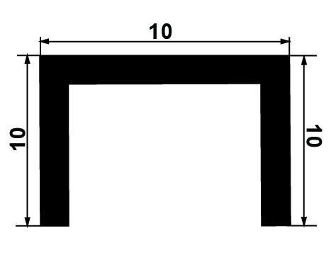 Алюминиевый П-профиль 10х10 мм Б-5 золото люкс браш 3 м