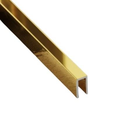 П-профиль из нержавеющей стали 5х10 мм SUP052 ZG золото глянец 2,7м