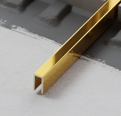 Стальной П-профиль 5х10 FSUP05-GP золото полированное 2,7м