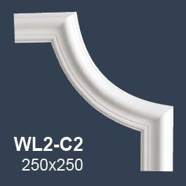Угловой элемент для молдингов NMC WL2-C2 250х250 Wallstyl комплект 4шт
