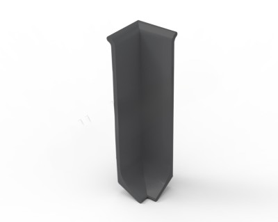 Уголок внутренний для плинтуса 80 мм Мега-Трейд ЛП-80ув 0034 черный муар RAL 9005