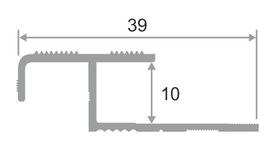 Алюминиевый профиль Z-образный под плитку 10 мм с рифлением ПО-02 Розовый глянец 2,7 м