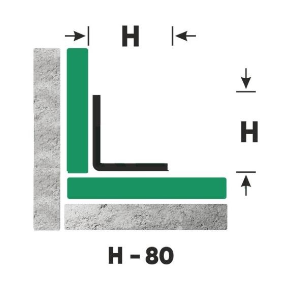Внутренний уголок из нержавеющей стали 80х80 FLV 80 P Сталь полированная 3 м