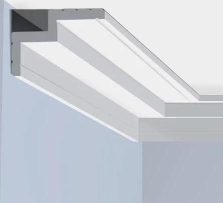 Потолочный плинтус 102х62 мм Hiwood A101 белый 2 м