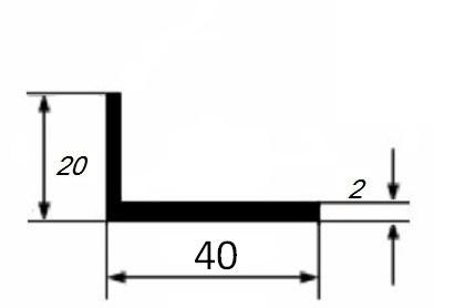 Уголок алюминиевый анодированный 20х40х2 мм 3 м