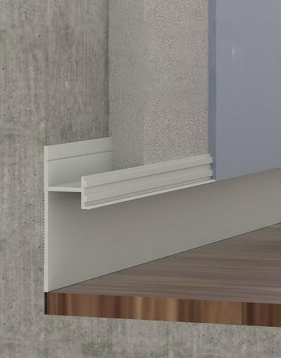 Алюминиевый плинтус напольный теневой с LED подсветкой и экраном ПО-195 без покрытия 2,7 м