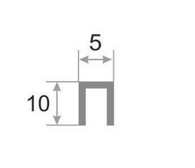 Стальной П-профиль 5х10 FSUP05-P полированный 2,7м