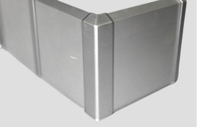 Алюминиевый уголок внешний для плинтуса Евротрим F-100 серебро