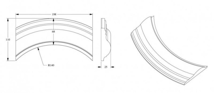 Декоративный угловой элемент молдинга Orac Decor Purotouch P801C 198х110 мм