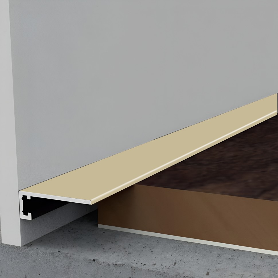 Щелевой миниплинтус из алюминия 6х20 мм Мега-Трейд МП-6-2м 2336 шампань 2 м