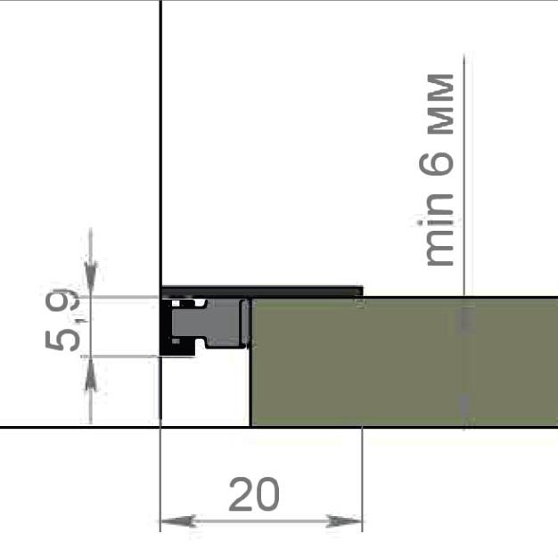 Щелевой миниплинтус из алюминия 6х20 мм Мега-Трейд МП-6-2м 2336 белый муар RAL 9016 2 м