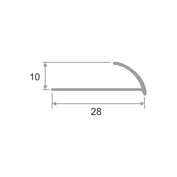 Профиль С-образный для плитки 9 мм ЛПО-9 Старая бронза 2,7 м