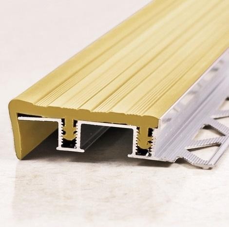 Профиль закладной противоскользящий 46х10 мм Евроступень ZXL Жёлтый 2,5 м