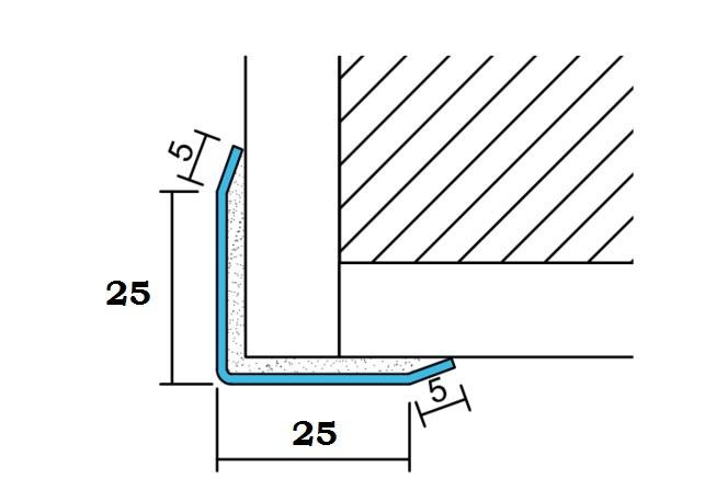 Уголок из нержавеющей стали 25х25 мм SAO12-25W SG Серебро глянец 2,7 м