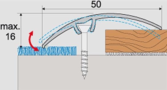 Порог алюминиевый скрытый крепеж 50 мм Effector A-65 0905 Дуб Янтарный 2,7 м