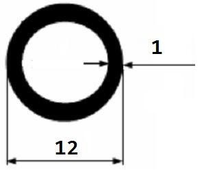 Алюминиевая труба анодированная 12х1 мм 3 м