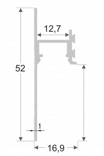 Алюминиевый плинтус напольный теневой с LED подсветкой и экраном ПО-195 черный матовый 2,7 м