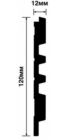 Отделочная панель 120х12 мм Hiwood LV121 BK114K черный 2,7м