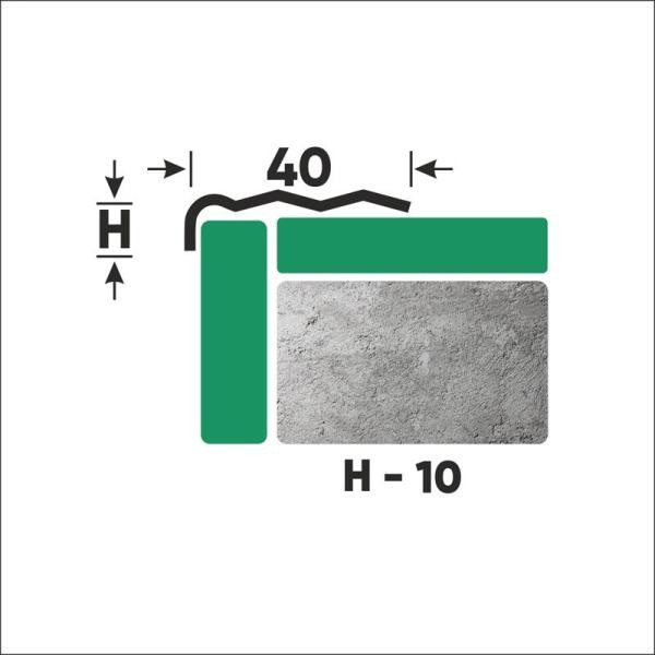 Угловой порог стальной 40х10 мм FCR 10 P полированная сталь 2,7 м