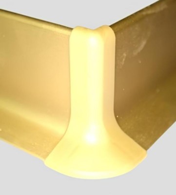 Комплект уголков внешних (2 шт.) для алюминиевого напольного плинтуса Effector Q63 ПВХ золото