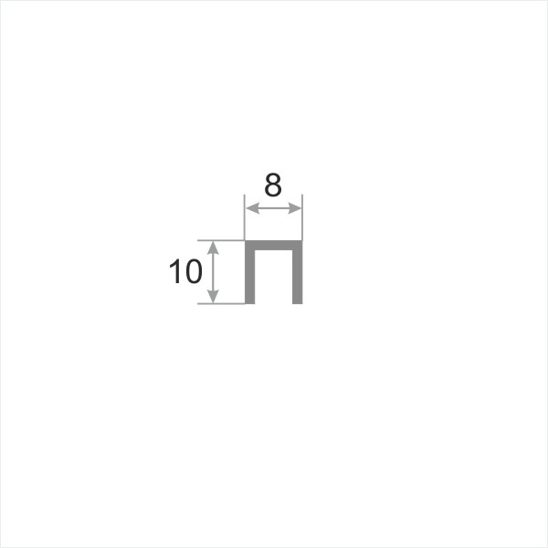 Стальной П-образный профиль 10х8 мм SUP08-28 черный матовый 2,7 м